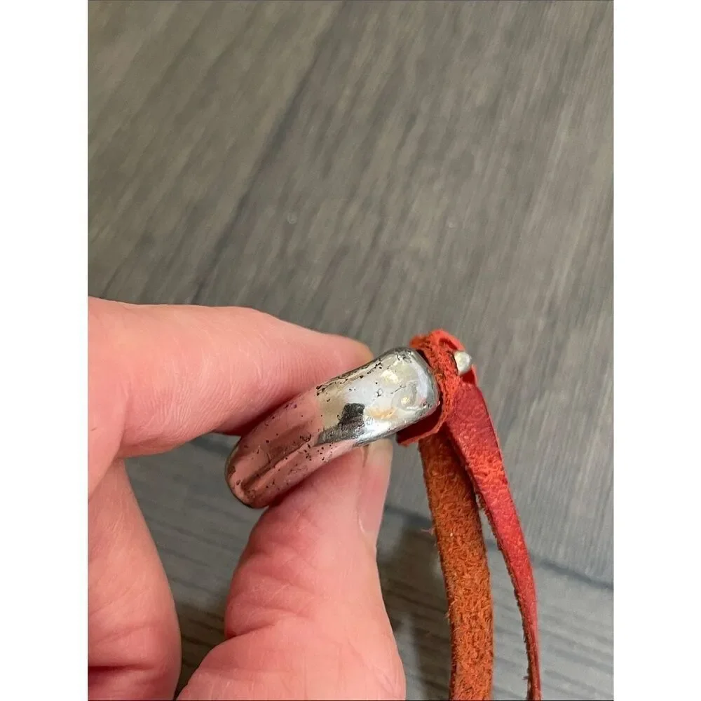 Brighton Replacement Heart Fob Hang Tag Red Leather - Silver-tone Heart